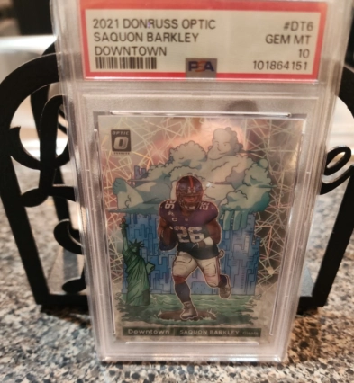2021 Donruss Optic Saquon Barkley DOWNTOWN #DT-6 SSP Case Hit PSA 10 GEM EAGLES