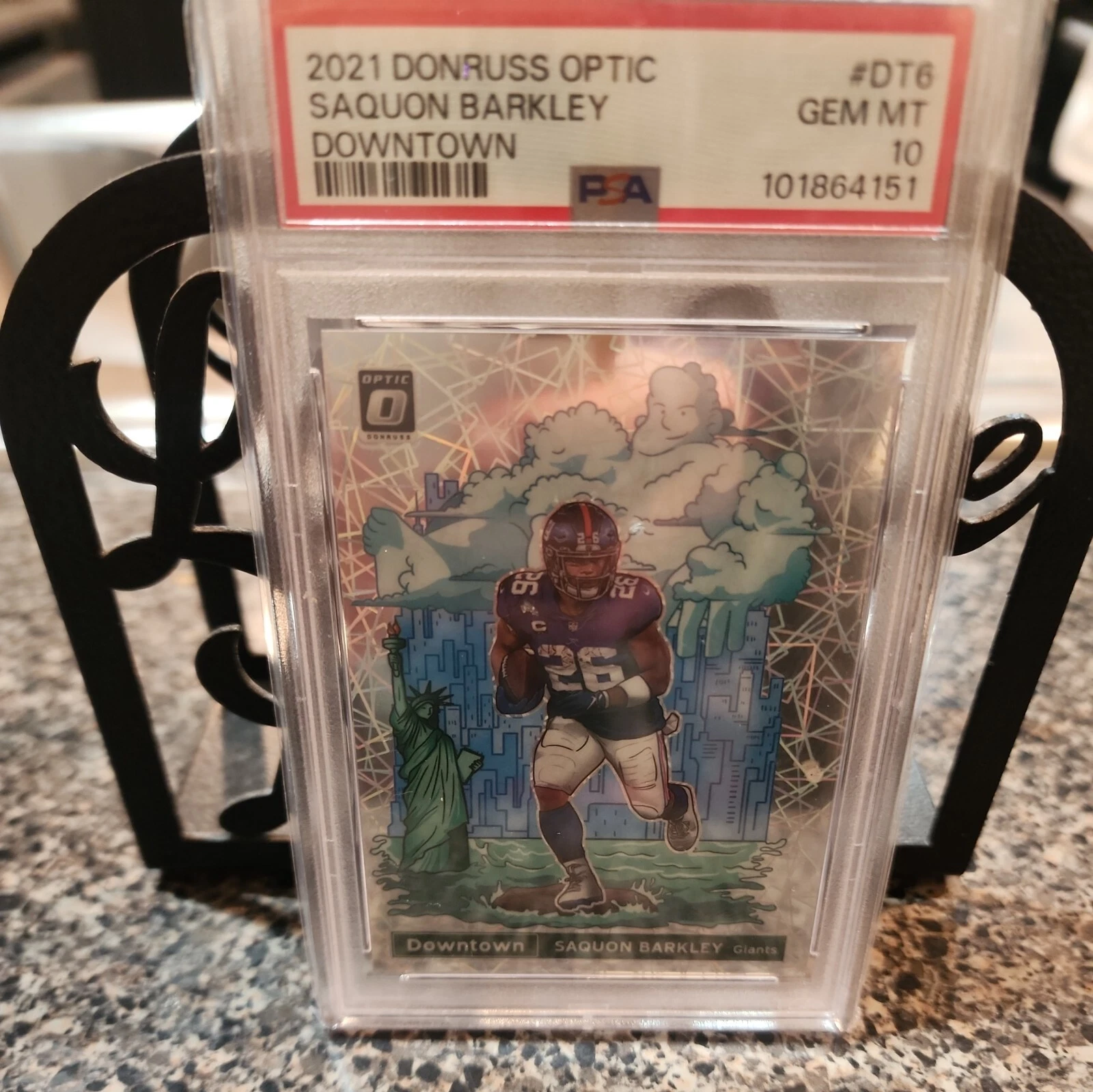 2021 Donruss Optic Saquon Barkley DOWNTOWN #DT-6 SSP Case Hit PSA 10 GEM EAGLES