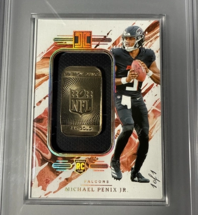 2024 Panini Impeccable Gold Bar Michael Penix Jr. Rookie 1/1 - PSA 9