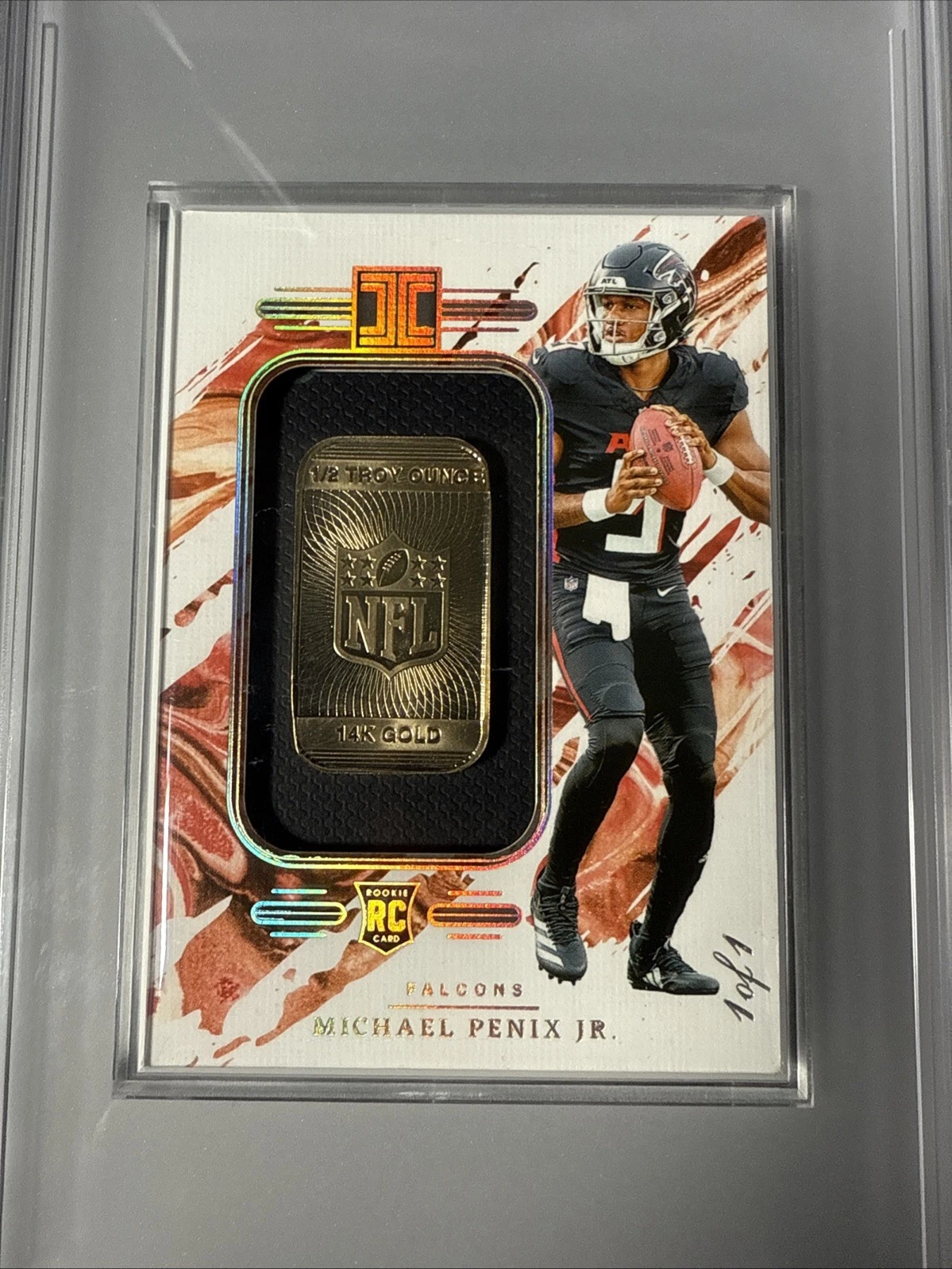 2024 Panini Impeccable Gold Bar Michael Penix Jr. Rookie 1/1 - PSA 9