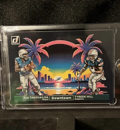 2024 Panini Donruss Dual Downtown Tua Tagovailoa, Tyreek Hill. 1/1 Very Rare