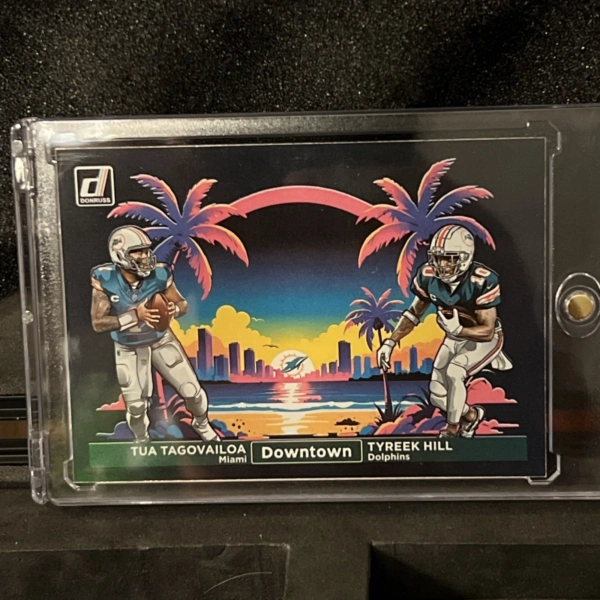 2024 Panini Donruss Dual Downtown Tua Tagovailoa, Tyreek Hill. 1/1 Very Rare
