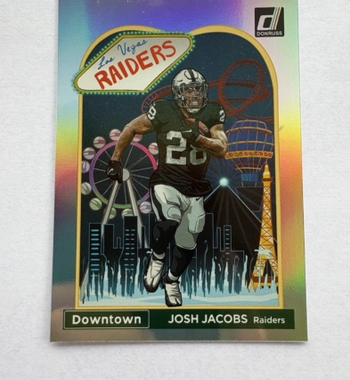 2023 Panini Donruss Downtown! Josh Jacobs #D-12 CLEAN CARD Case hit