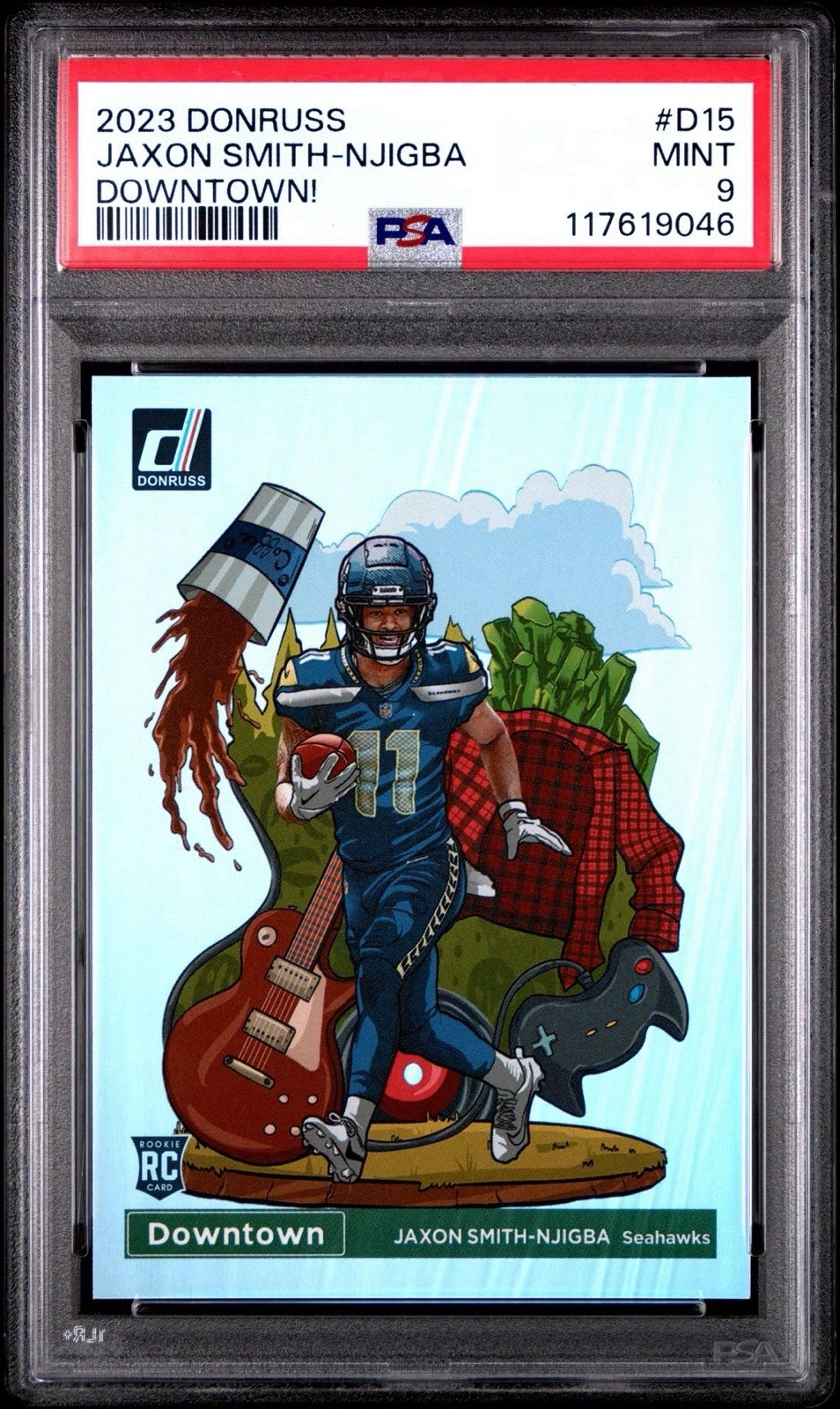 Jaxon Smith-Njigba ~ 2023 Panini Donruss Downtown! #D15 RC Rookie ~ PSA 9 (Mint)