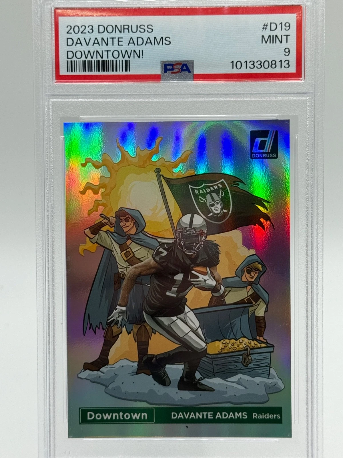 2023 PANINI DONRUSS DOWNTOWN! #D19 DAVANTE ADAMS PSA 9 Raiders (Rams)