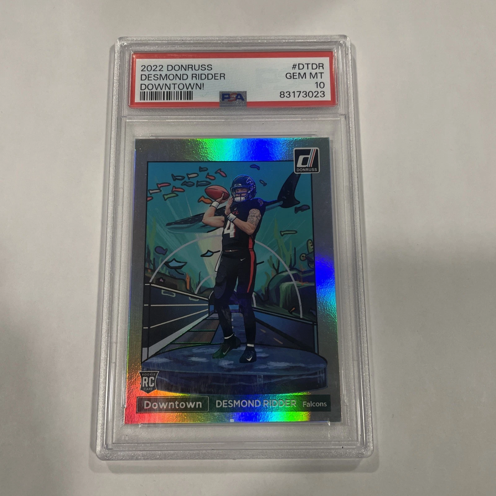 2022 Panini Donruss - Downtown Desmond Ridder #DT-24 (RC) RC SP PSA 10