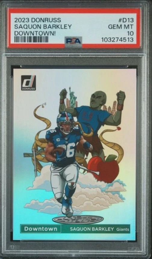 2023 PANINI DONRUSS DOWNTOWN! #D13 SAQUON BARKLEY PSA 10