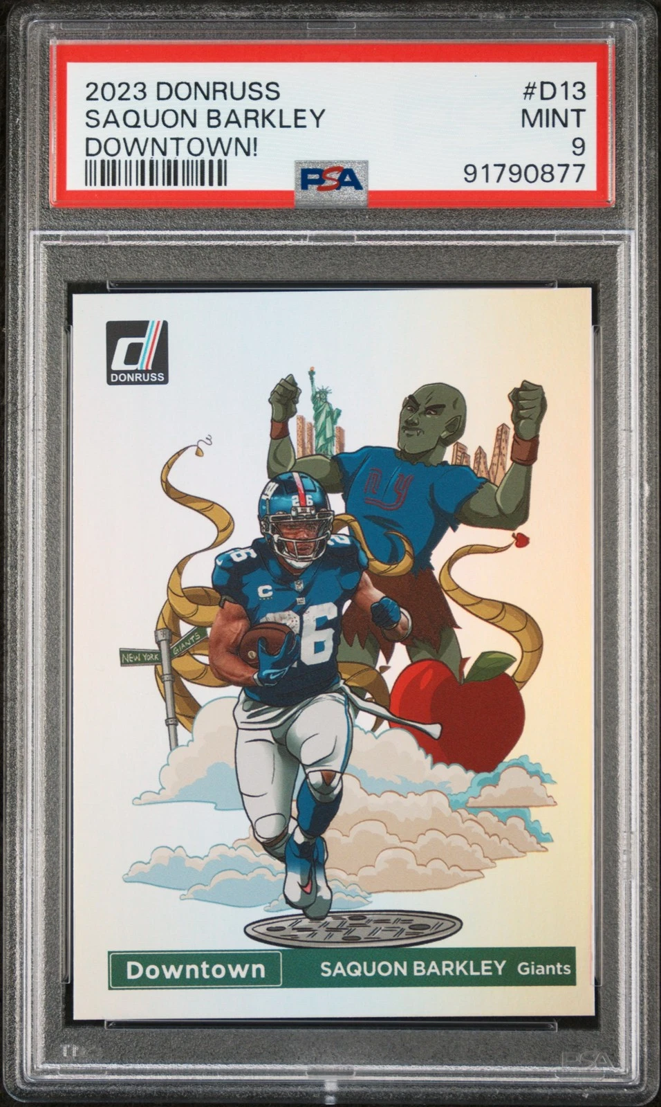 2023 Panini Donruss Downtown! Saquon Barkley #D13 PSA 9