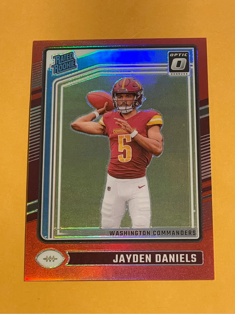 2024 Panini Donruss Optic Jayden Daniels Rookie Red Prizm Holo RC #248 /125