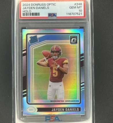 2024 Donruss Optic #248 Jayden Daniels Holo Prizm Rookie Card PSA 10 GEM MINT