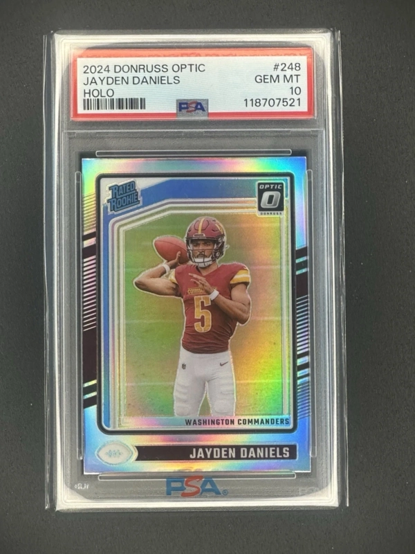 2024 Donruss Optic #248 Jayden Daniels Holo Prizm Rookie Card PSA 10 GEM MINT