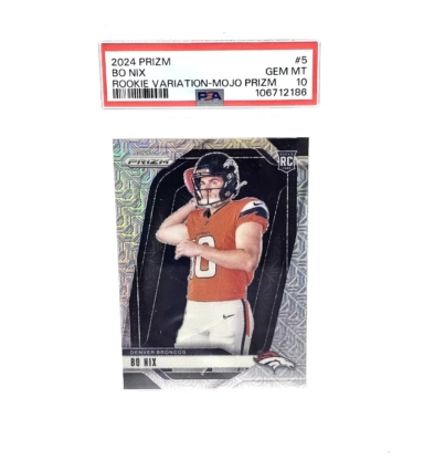 2024 Prizm Rookie Mojo /25 Bo Nix QB Denver Broncos PSA 10