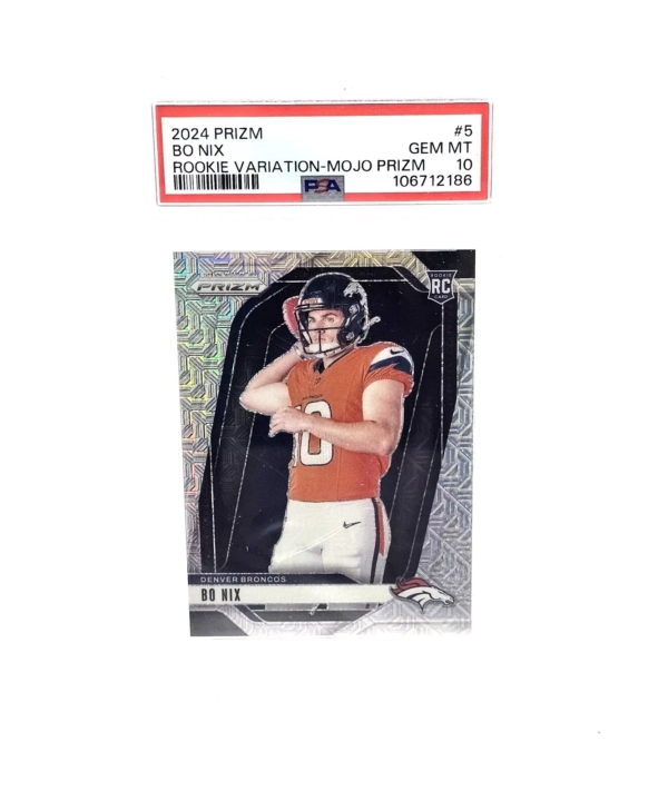 2024 Prizm Rookie Mojo /25 Bo Nix QB Denver Broncos PSA 10