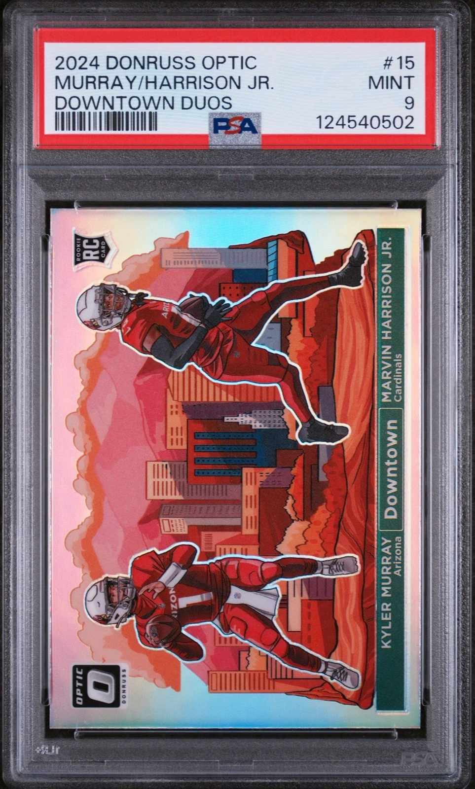 2024 PANINI DONRUSS OPTIC DOWNTOWN DUOS KYLER MURRAY/MARVIN HARRISON JR. PSA 9
