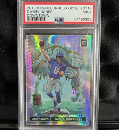 2019 Panini Donruss Optic DANIEL JONES Rookie Downtown!! RC #DT-17 PSA 9!