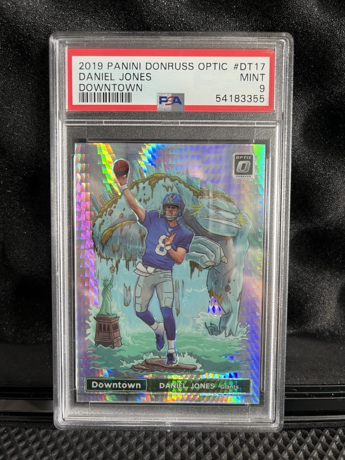 2019 Panini Donruss Optic DANIEL JONES Rookie Downtown!! RC #DT-17 PSA 9!