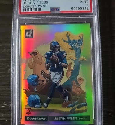 2021 Donruss JUSTIN FIELDS Rookie Downtown PSA 9 SSP RARER than Optic.