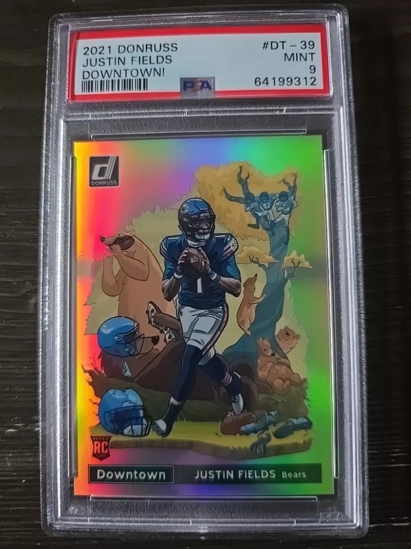 2021 Donruss JUSTIN FIELDS Rookie Downtown PSA 9 SSP RARER than Optic.