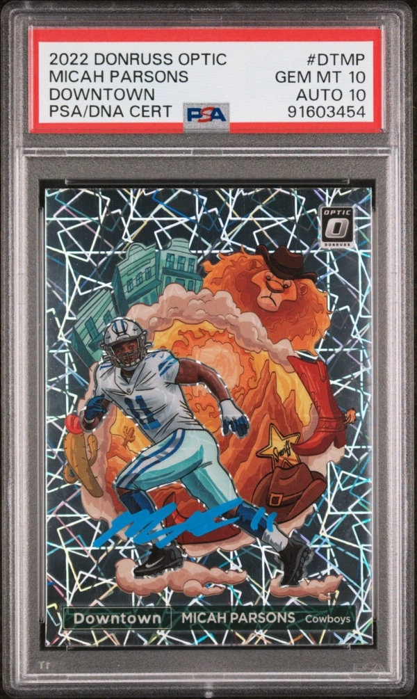 2022 Donruss Optic Downtown DTMP Micah Parsons PSA 10 GEM MINT Auto 10 Cowboys