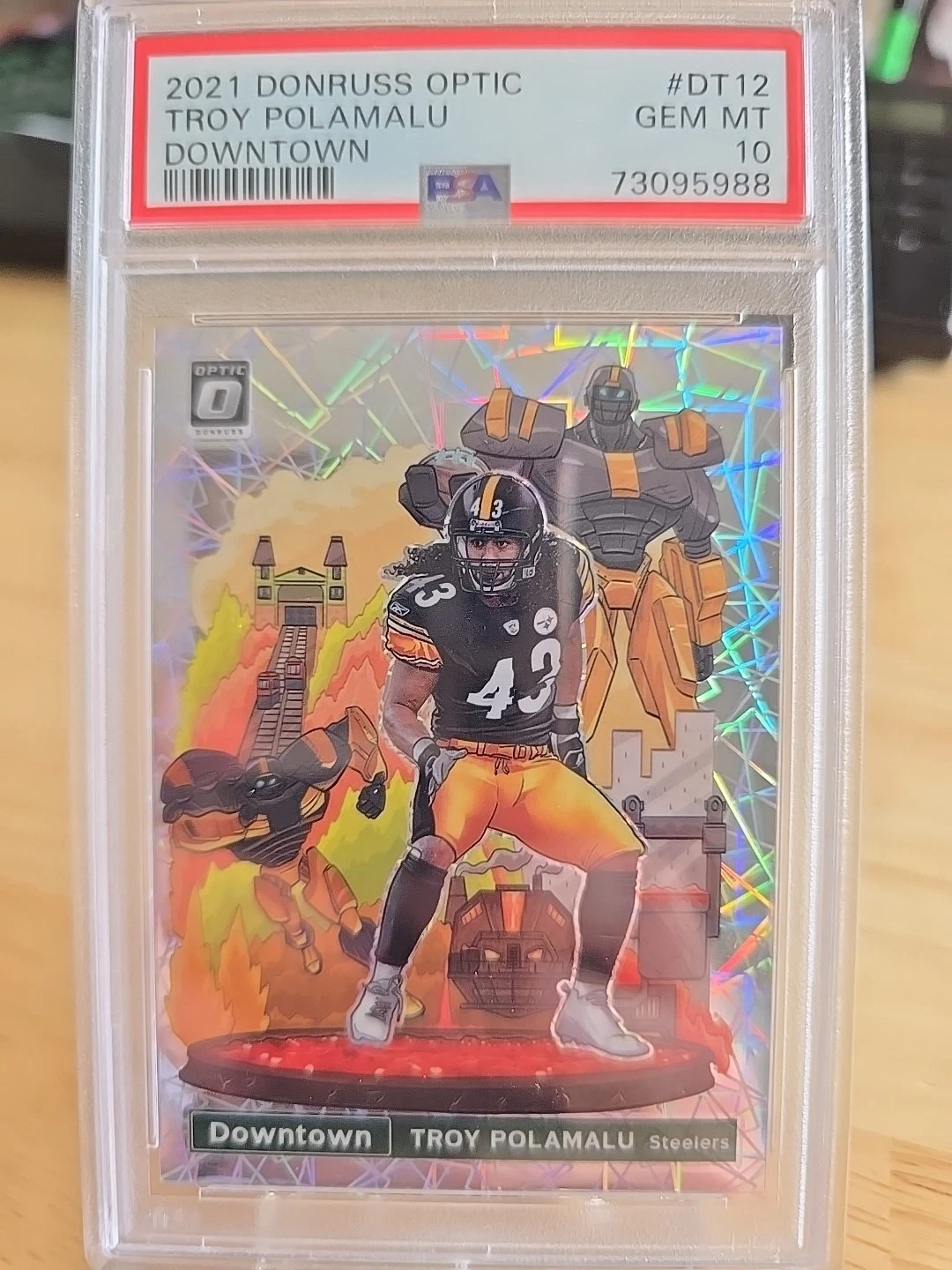 2021 Donruss Optic Teoy Polamalu Downtown Pittsburgh Steelers PSA 10