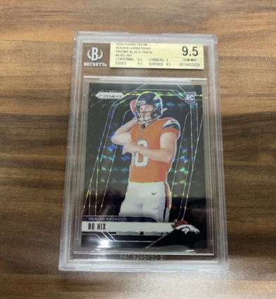 2024 Panini Prizm RC Bo Nix #5 Rookie Variation Black Finite 1/1!