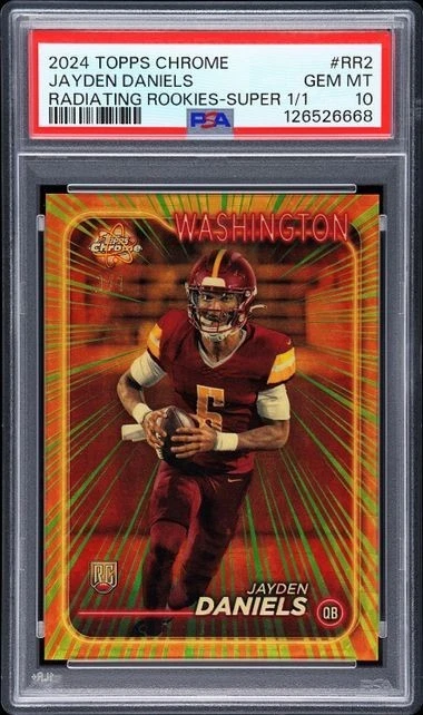 2024 Topps Chrome Radiating Rookies Superfractor Jayden Daniels Rc (1/1) PSA 10