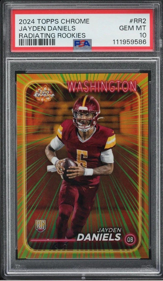 Jayden Daniels 2024 Topps Chrome Radiating Rookies #RR2 Rookie PSA 10 Gem RC