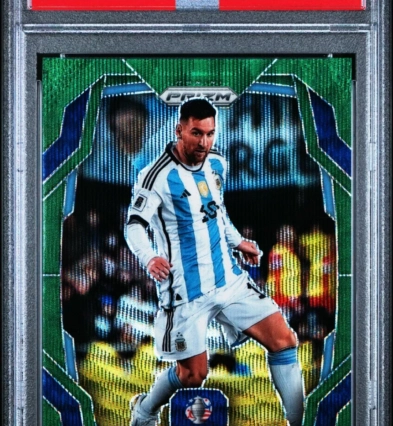 2024 PANINI PRIZM COPA AMERICA SOCCER GREEN WAVE LIONEL MESSI ARGENTINA PSA 9