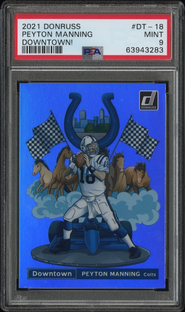 2021 Panini Donruss Downtown Peyton Manning #DT-18 Downtown! PSA 9