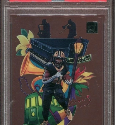 2021 Alvin Kamara Panini Clearly Donruss DOWNTOWN #D18 New Orleans Saints PSA 9
