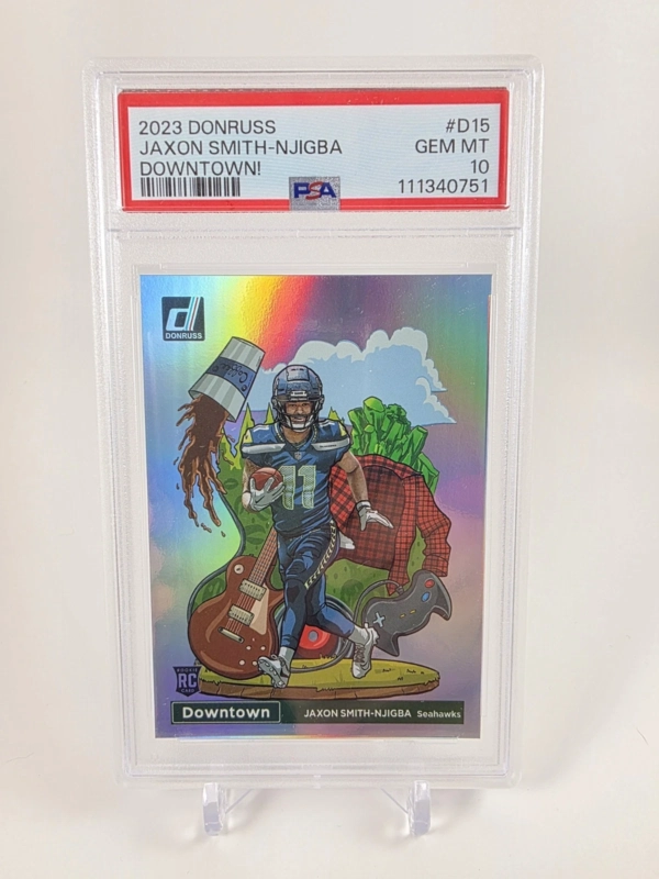2023 Donruss Jaxon Smith-Njigba Downtown! Seahawks RC PSA 10