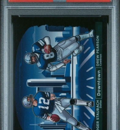 Roger Staubach/Drew Pearson /25 Downtown Black Pandora 2024 Donruss Optic PSA 9