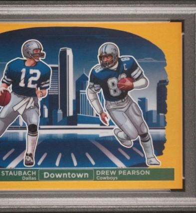 GOLD DOWNTOWN ! Optic Drew Pearson / Roger Staubach Dual 2024 Cowboys SSP PSA 10