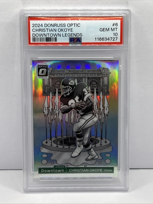 2024 Donruss Optic Christian Okoye #6 Downtown Legends PSA 10