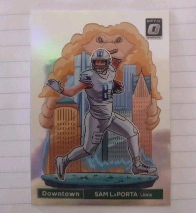 2024 Donruss Optic - Sam LaPorta Downtown #6 REGULAR SIZE SSP case Hit - Rare