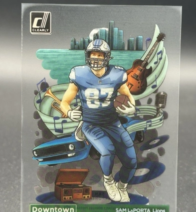 Sam LaPorta 2024 Panini Clearly Donruss Football Downtown #6 Detroit Lions FV1