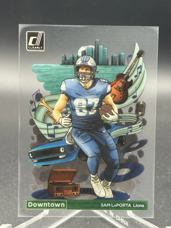 Sam LaPorta 2024 Panini Clearly Donruss Football Downtown #6 Detroit Lions FV1