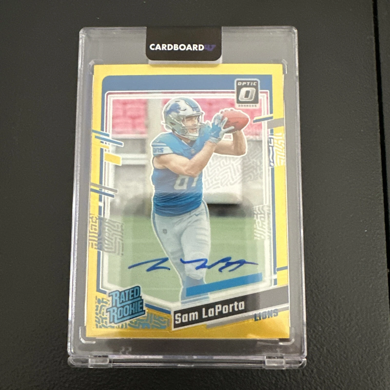 2023 Panini Donruss Optic - Sam LaPorta RR Gold On Card Auto 10/10 Bookend