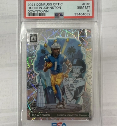 2023 Panini Donruss Optic - Downtown #D-16 Quentin Johnston (RC) PSA 10 GEM MT
