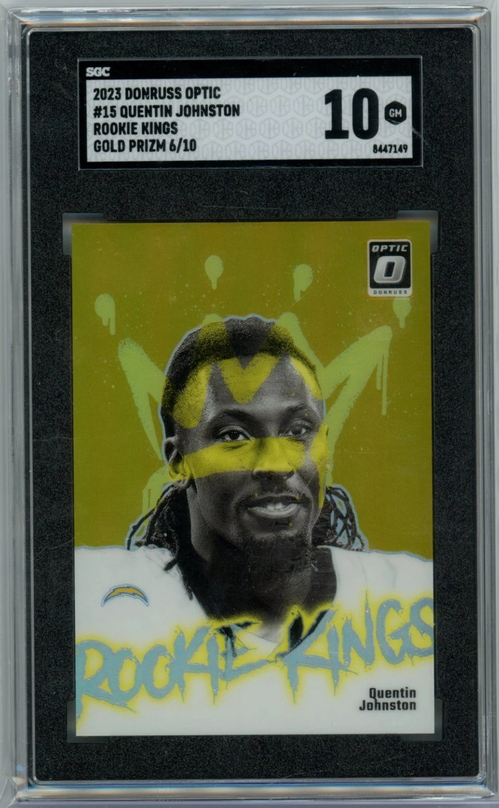 2023 Donruss Optic QUENTIN JOHNSTON Rookie KINGS Gold Prizm /10 SGC 10