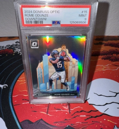 2024 Panini Donruss Optic - Downtown! Rome Odunze #15 (RC) PSA 9