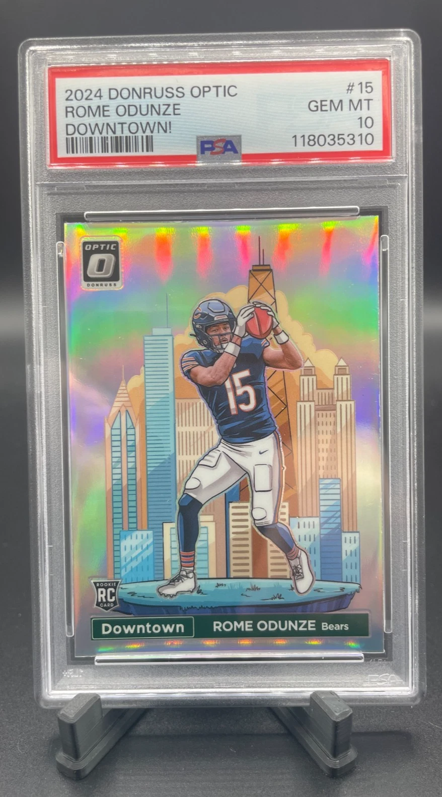 2024 Panini Donruss Optic - Rome Odunze DOWNTOWN #15 (RC) Rookie PSA 10 GEM MINT