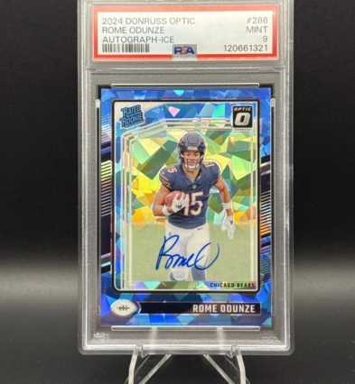 2024 Donruss Optic Rome Odunze Cracked Ice #286 On Card Auto /15