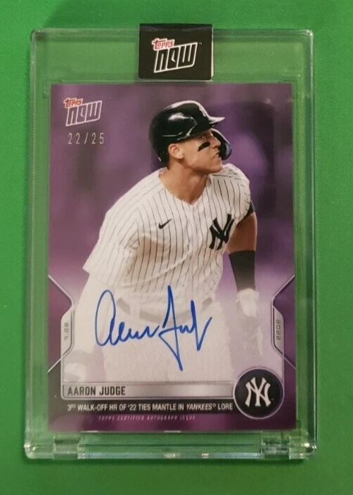 Topps NOW 2022 Card #611c Aaron Judge 22/25 On-Card Auto