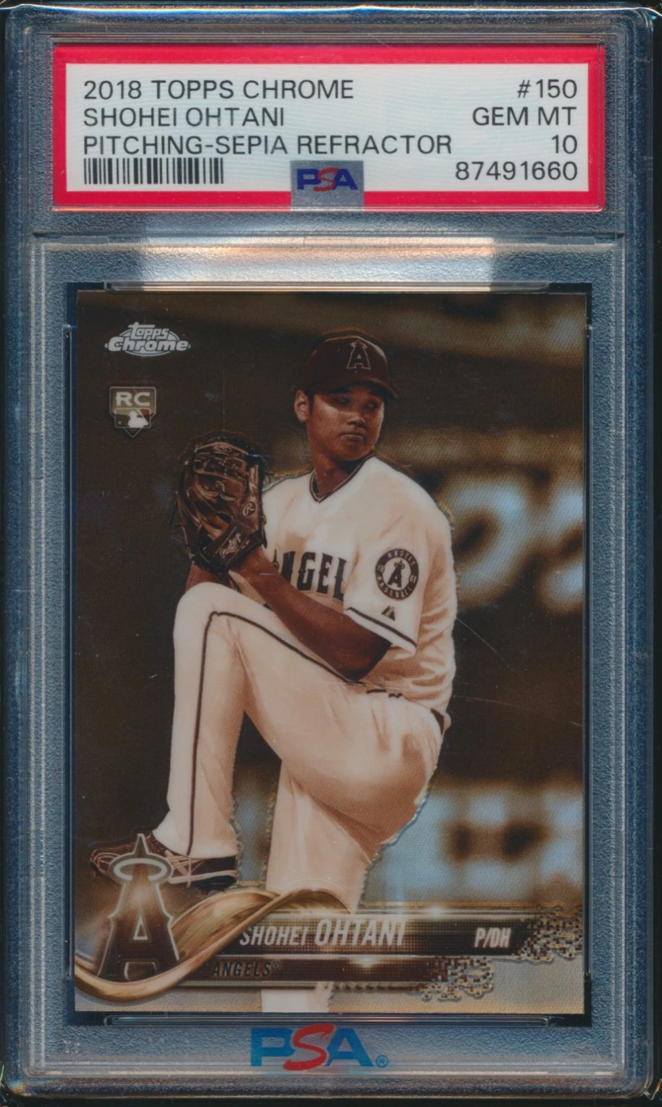 PSA 10 SHOHEI OHTANI 2018 Topps Chrome SEPIA REFRACTOR Pitching RC GEM MINT