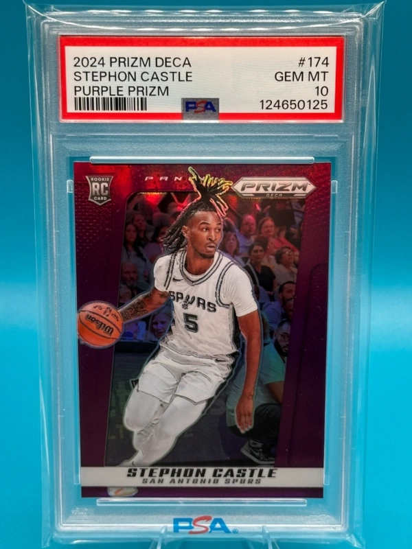 2024-25 Panini Prizm Deca - Stephon Castle #174 Purple Prizm /99 (RC) PSA10