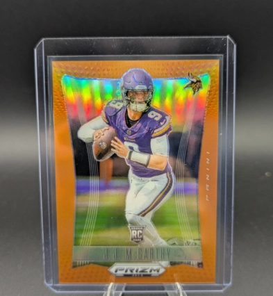 2024 Panini Prizm Deca - J.J. McCarthy #203 Orange Prizm /49 (RC)