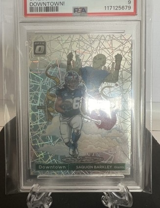 2023 PANINI DONRUSS OPTIC SAQUON BARKLEY DOWNTOWN! #D13 PSA 9 MNT GIANTS