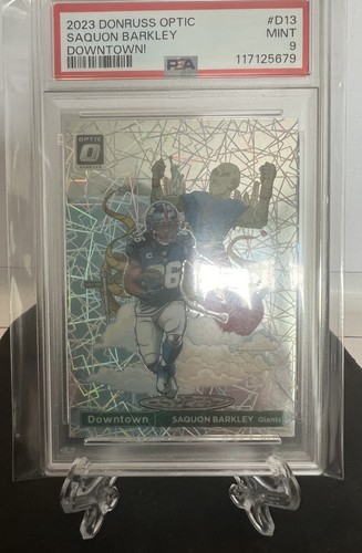 2023 PANINI DONRUSS OPTIC SAQUON BARKLEY DOWNTOWN! #D13 PSA 9 MNT GIANTS