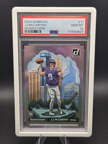 J.J. McCarthy 2024 Donruss Downtown #11 Rookie Card - PSA 10 GEM MT